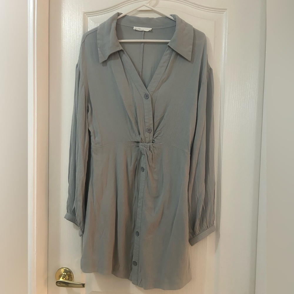 OAK + FORT Pale Bluish Dress *Needs A Button!